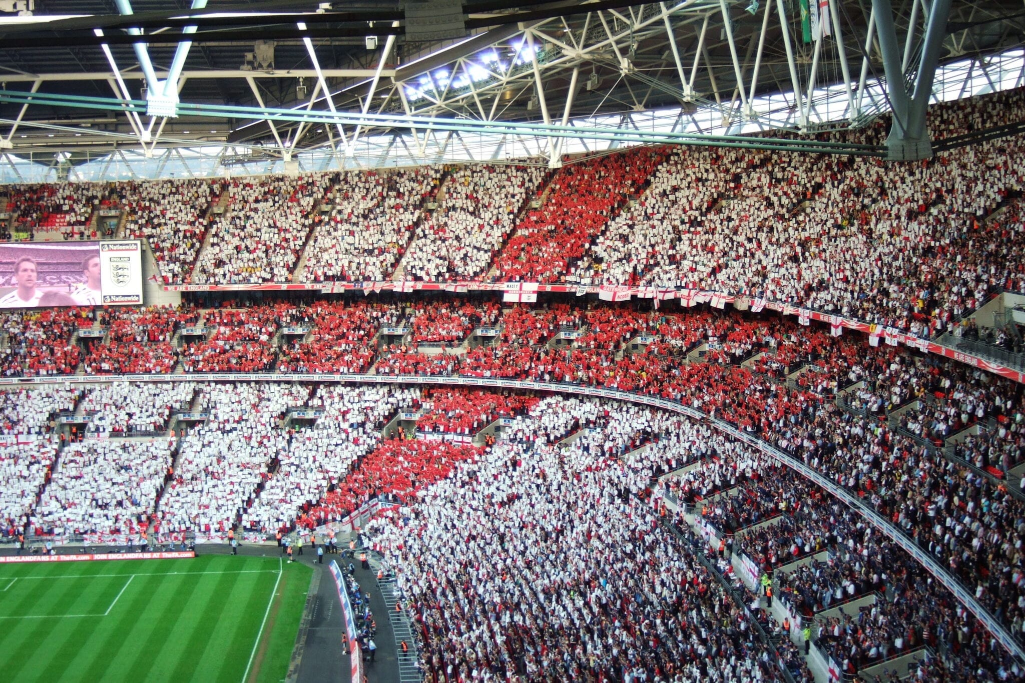 The crowd at an England football match