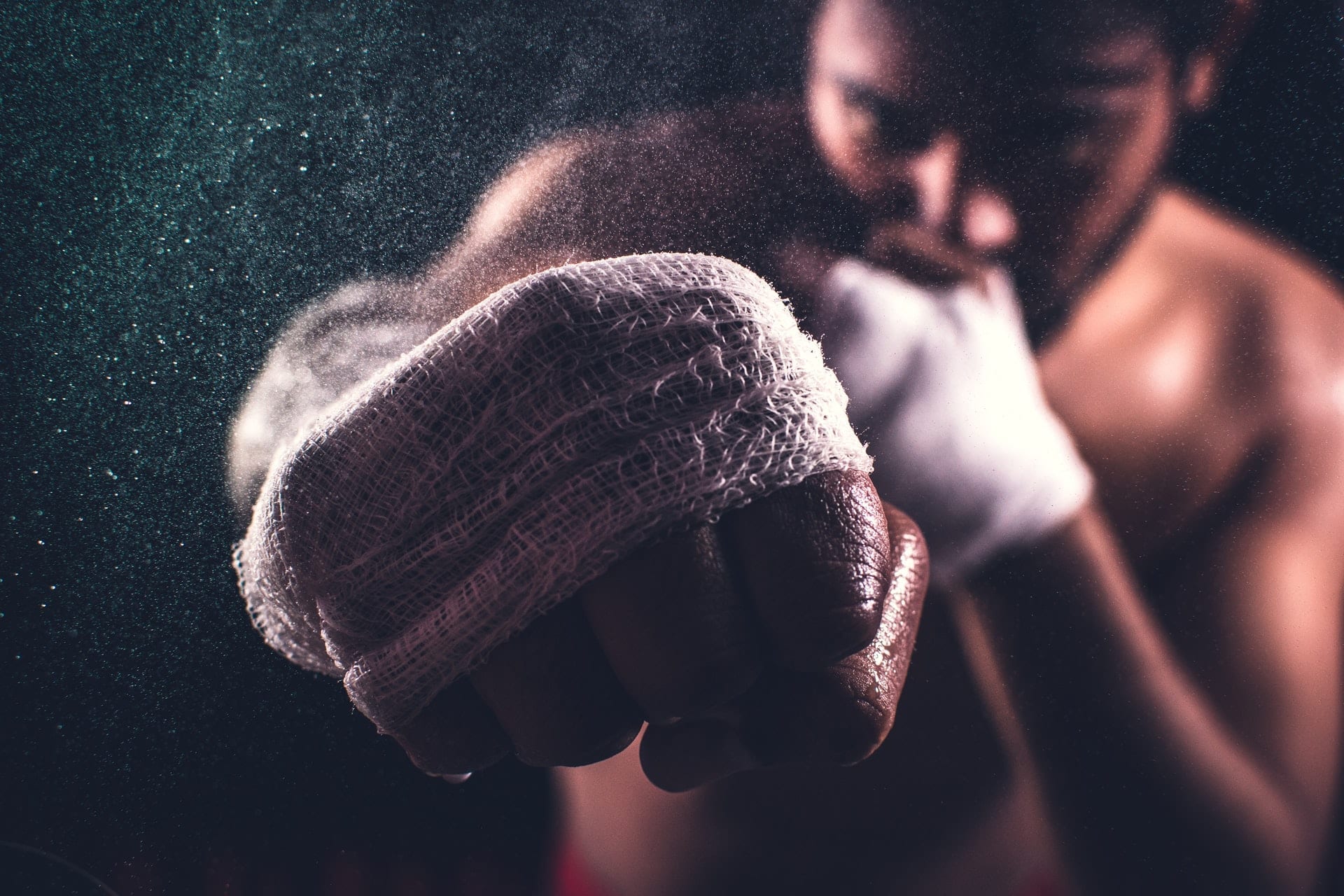 A boxer punching