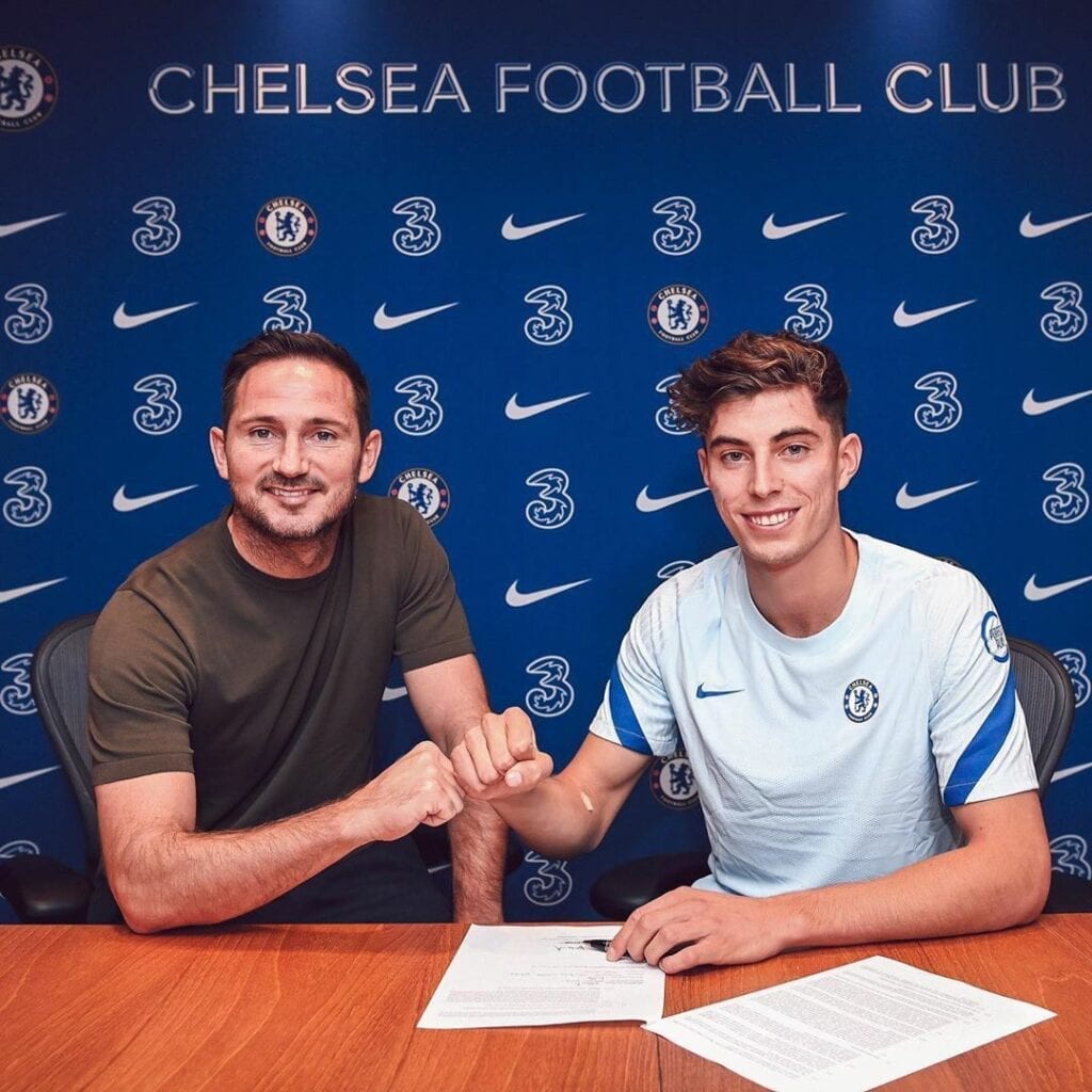 Kai Havertz signs for Chelsea in September 2020