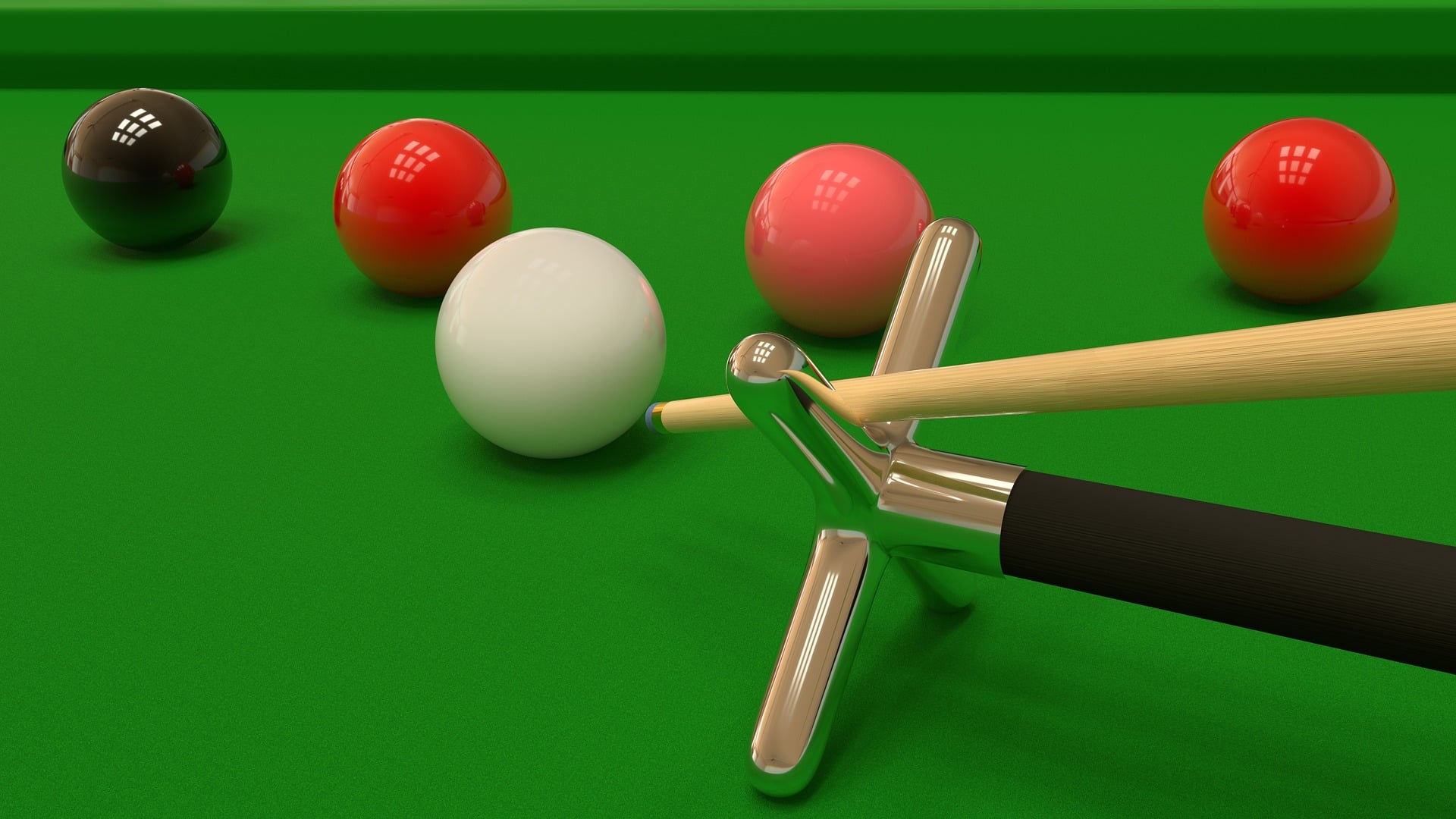 A Snooker Table with Balls